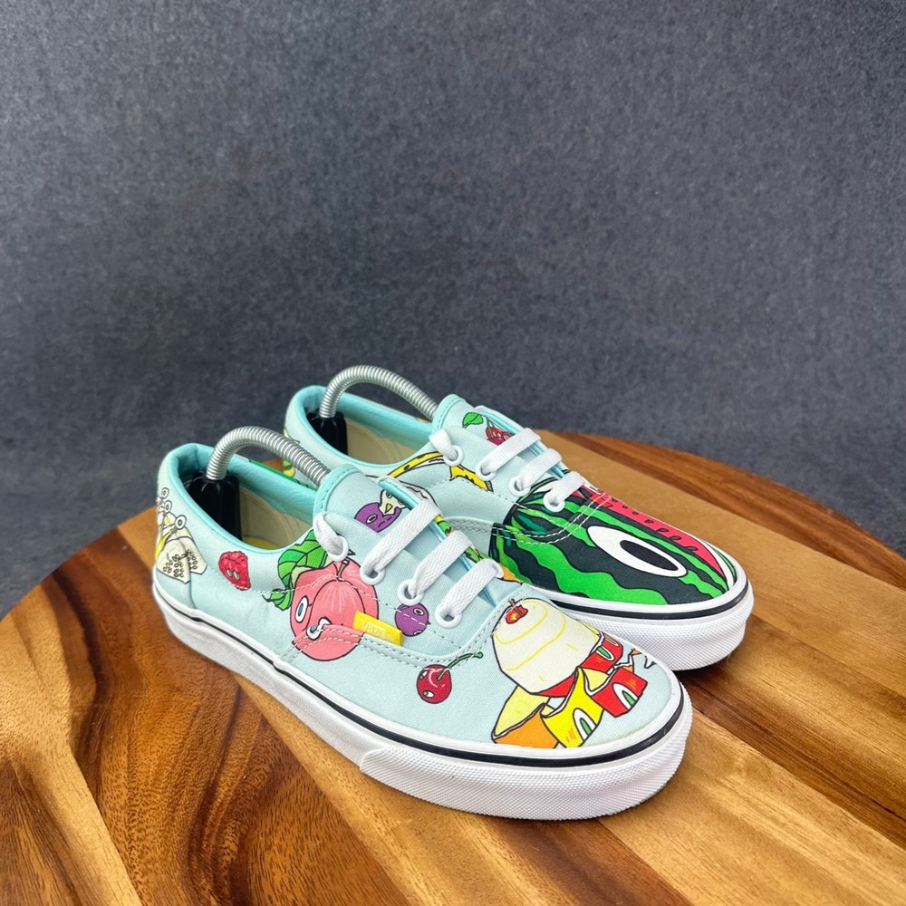 Vans Custom Culture Hoya Fruit Graphic Sneakers Light Blue Womens 7 Low Top - Picture 2 of 11